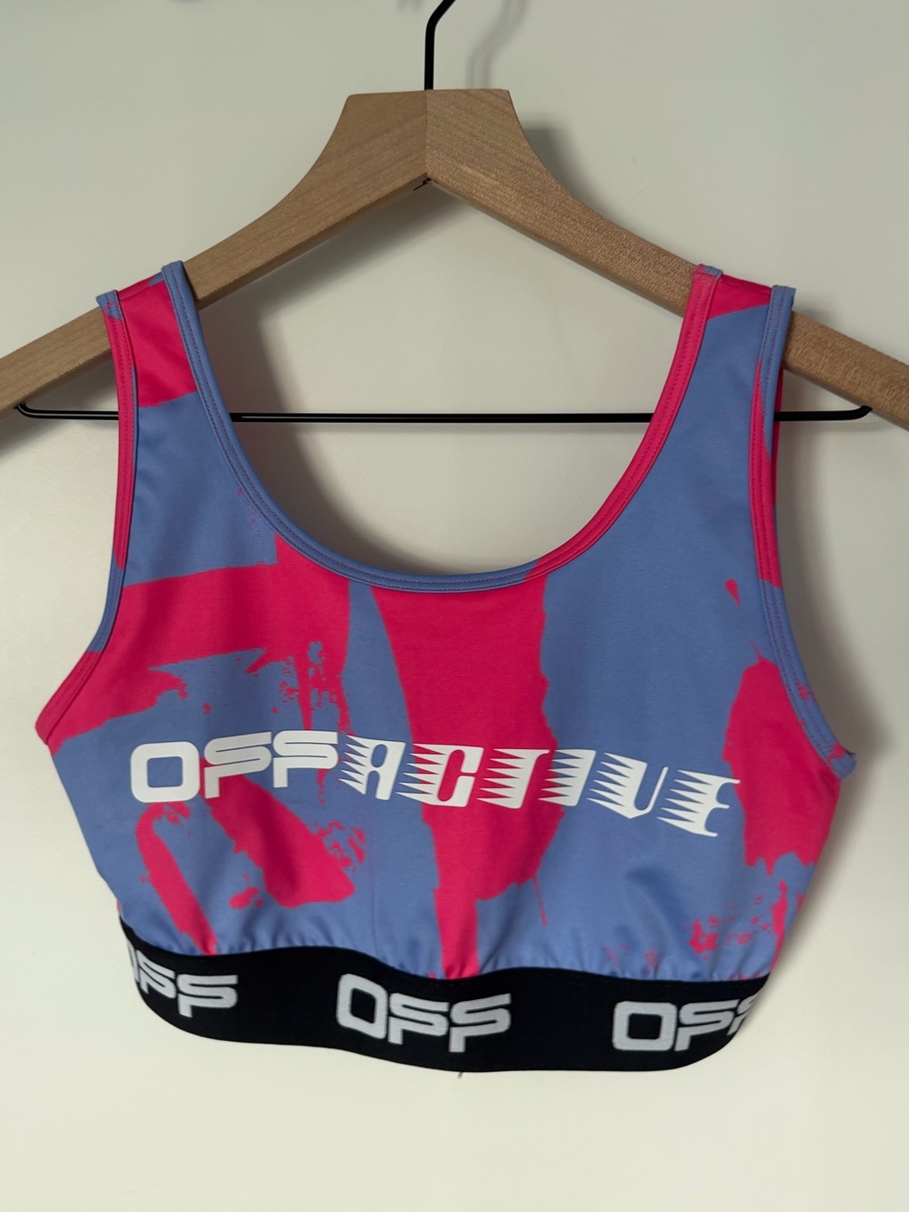 OffWhite Pink & Lavender Graphic Sports Top